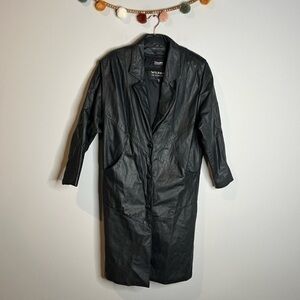 Vintage Wilson’s Leather black long removable lined jacket